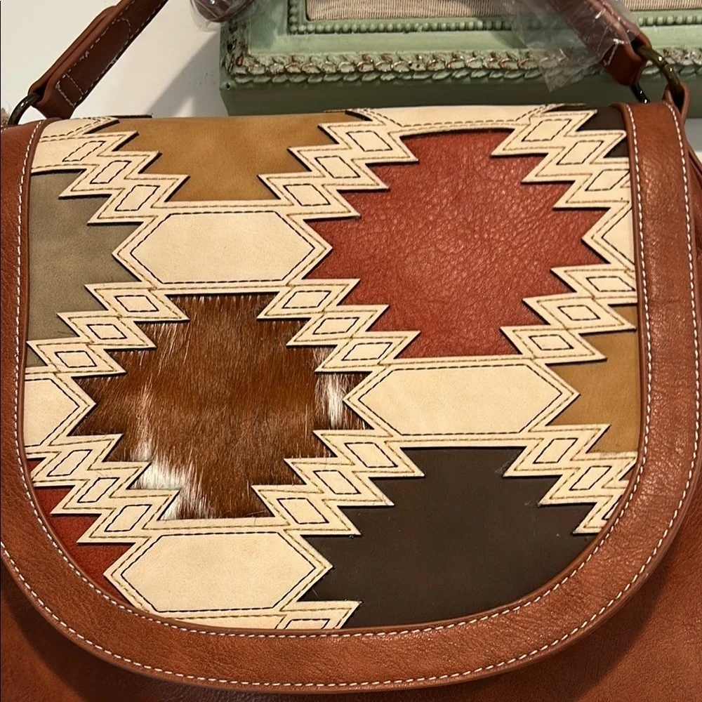 Catchfly South western boho Brown concealed carry crossbody Bag new w tag